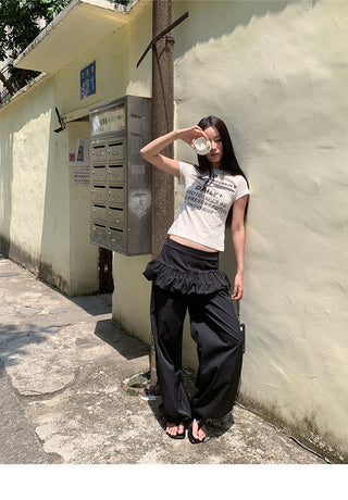 draped skirt pants