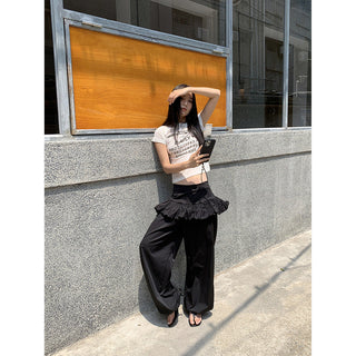 draped skirt pants