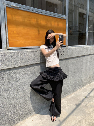 draped skirt pants
