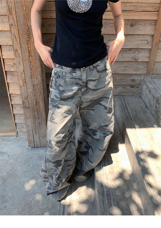 ankle-tied camo jeans