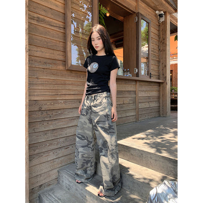 ankle-tied camo jeans