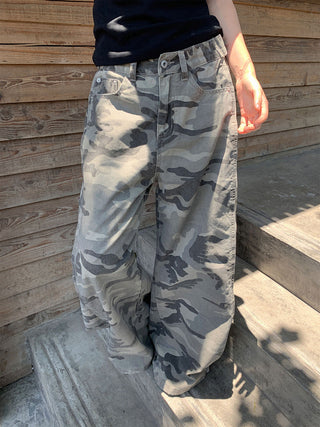 ankle-tied camo jeans