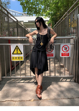 tied suspender skirt