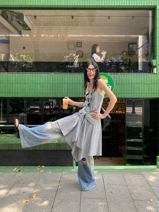 tied suspender skirt