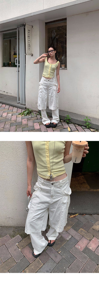 drawstring straight pants