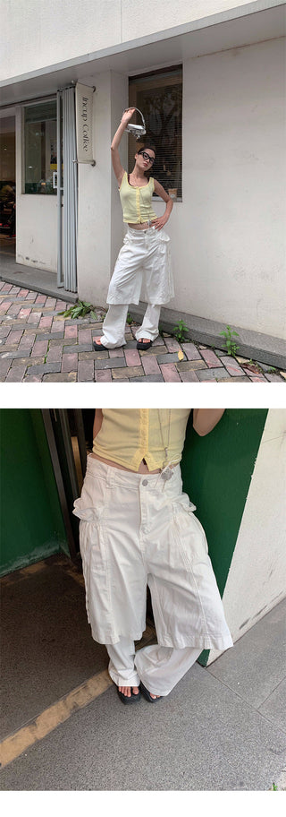 drawstring straight pants