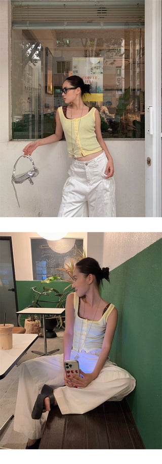 drawstring straight pants