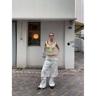 drawstring straight pants