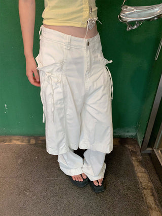 drawstring straight pants
