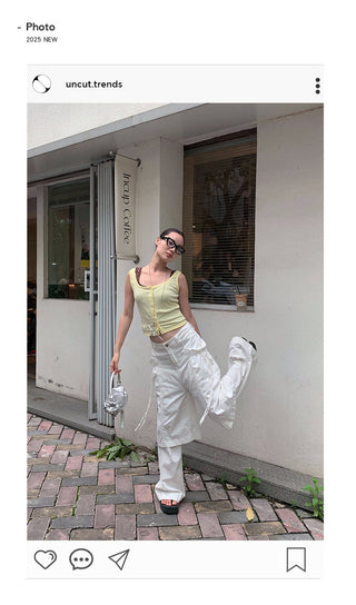 drawstring straight pants