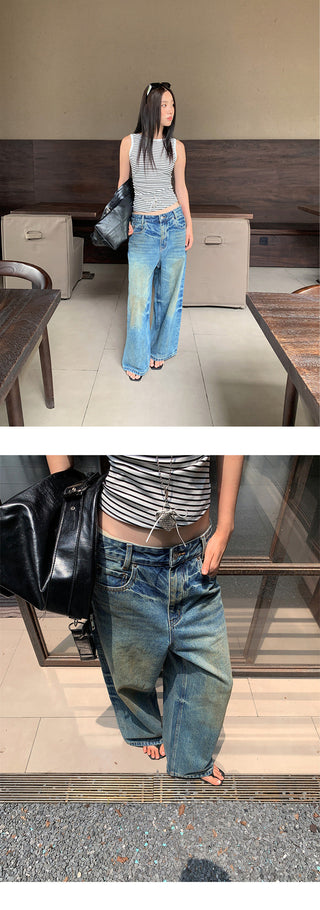 tie-dye wide jeans