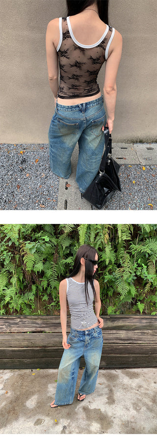 tie-dye wide jeans