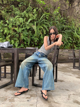 tie-dye wide jeans