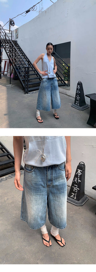 distressed wide jeans