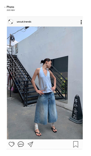 distressed wide jeans