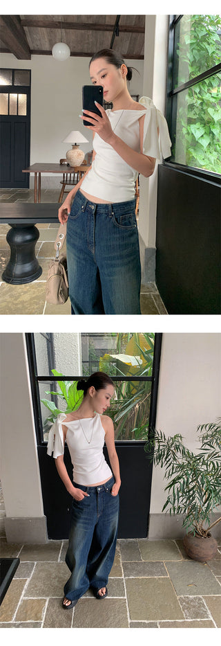 lace-up off-shoulder