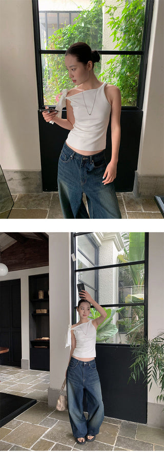 lace-up off-shoulder
