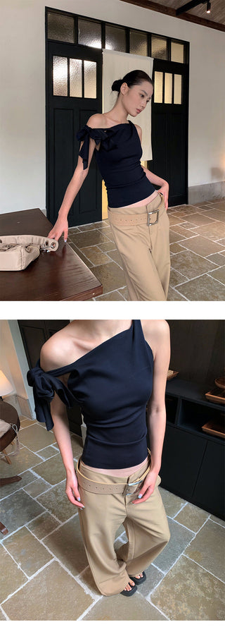 lace-up off-shoulder