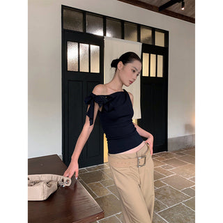 lace-up off-shoulder