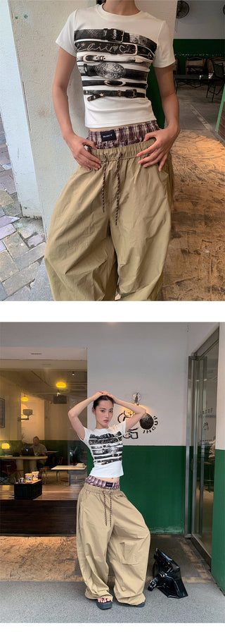 plaid bandage shorts