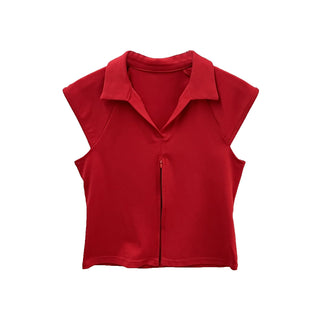 lapel zipper Top