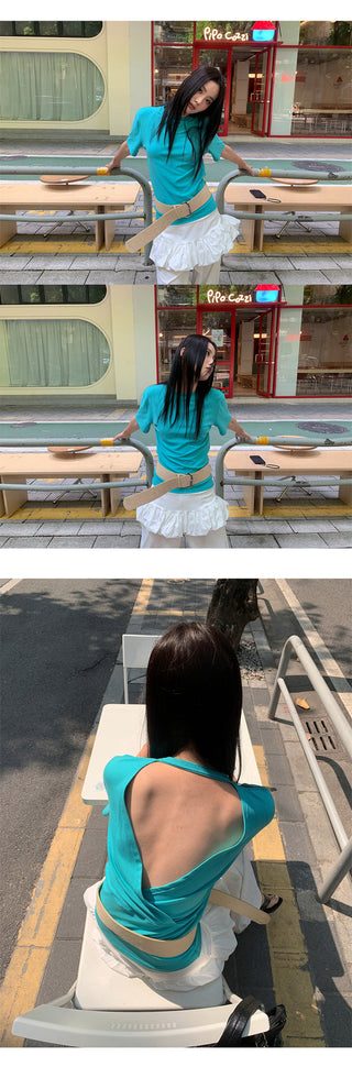 hollow shoulder Tops