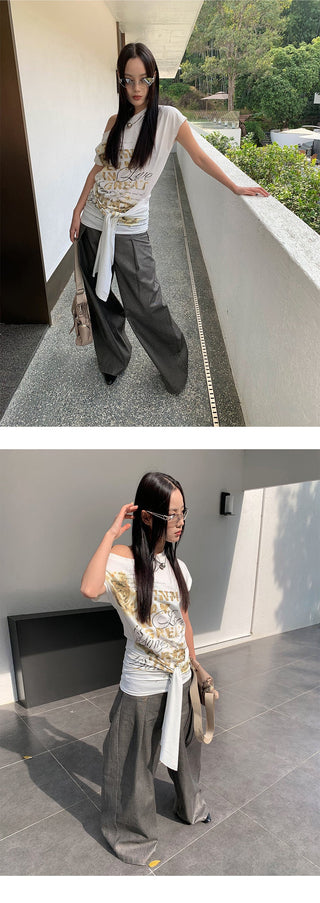 letter print Tops