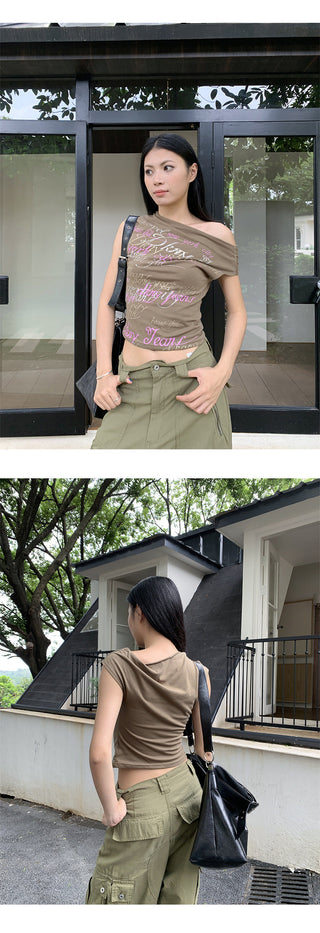 letter print Tops 01
