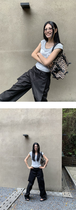 patch wide pants