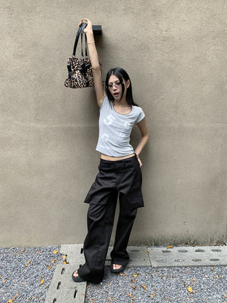 patch wide pants