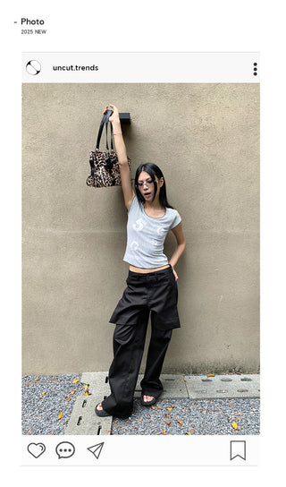patch wide pants