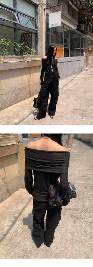 pleated cargo jeans