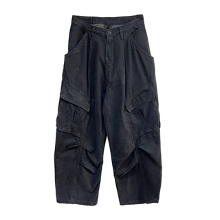 pleated cargo jeans