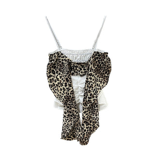 leopard suspender top