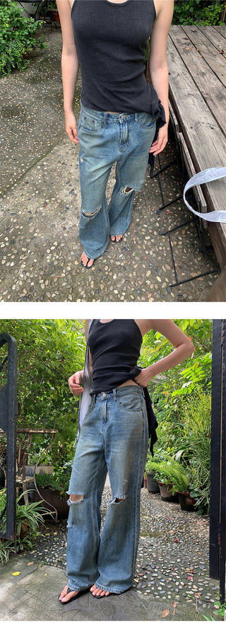 old ripped jeans