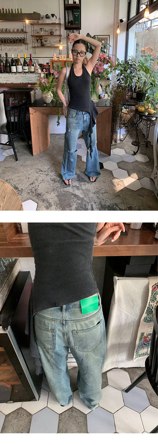 old ripped jeans