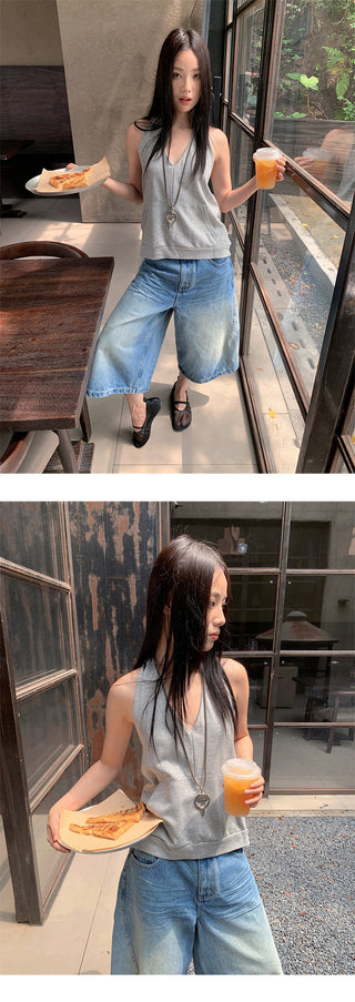 backless V-neck Top