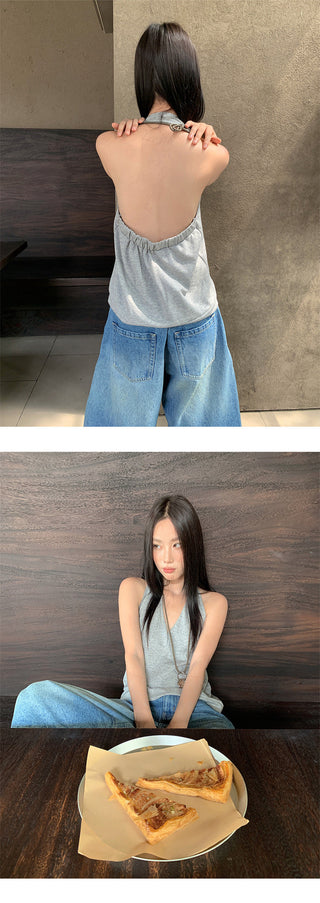 backless V-neck Top