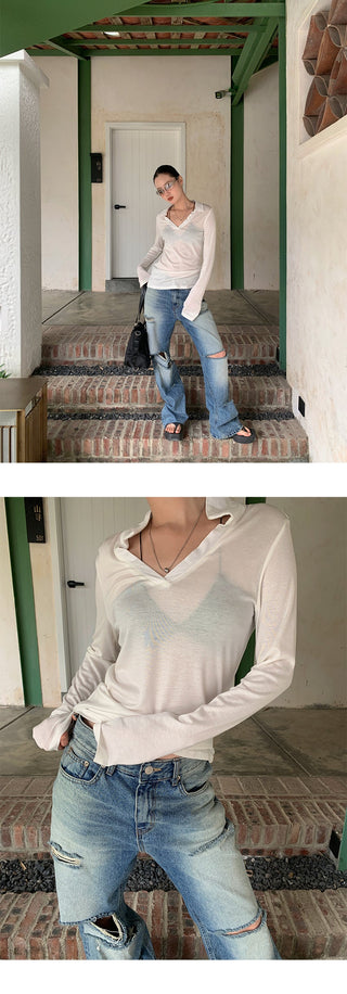transparent long sleeve