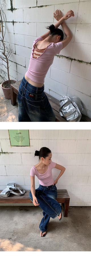 backless beaded Tops