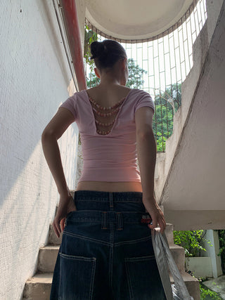 backless beaded Tops