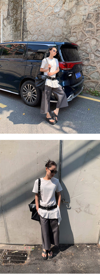 deconstructed suit pants