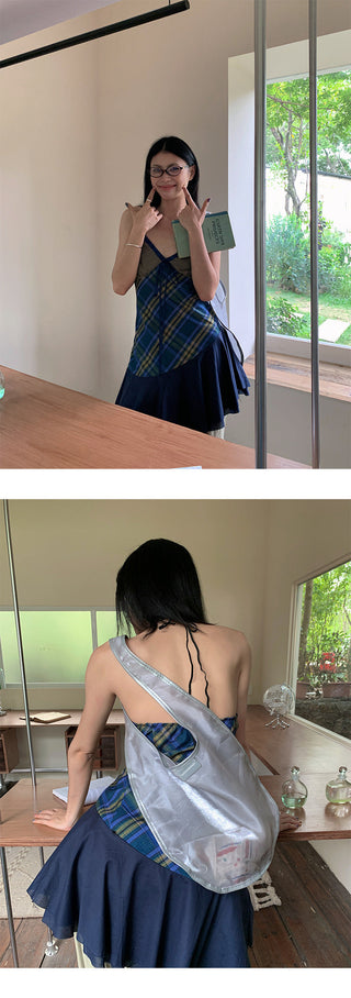 plaid halter dress