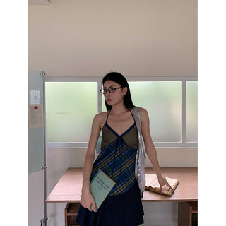 plaid halter dress