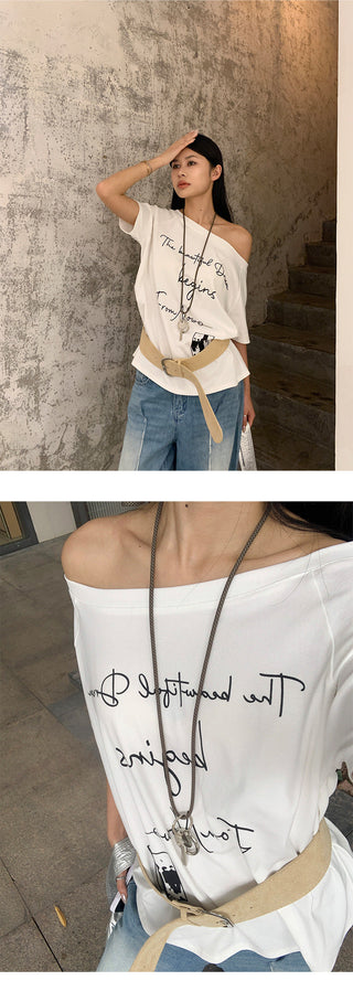 retro letter Tops