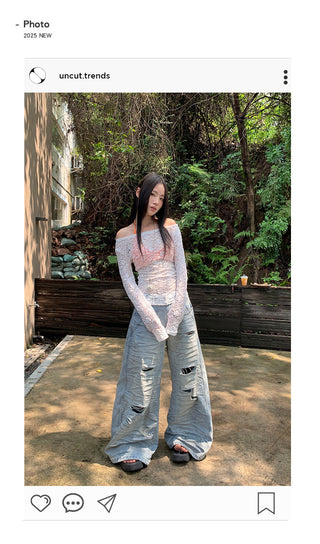 lace shoulder top