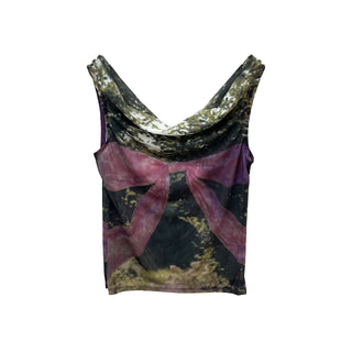 lace-up mesh Tops