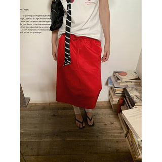 drawstring satin skirt