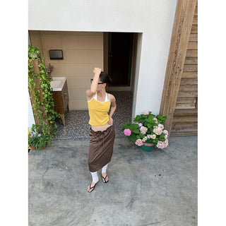 drawstring satin skirt