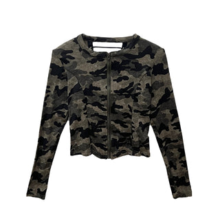 camouflage zipper top